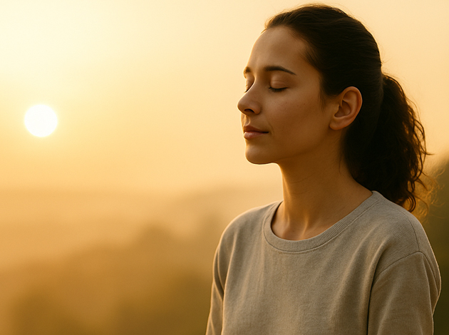 Femme méditant en lien avec l’intuition